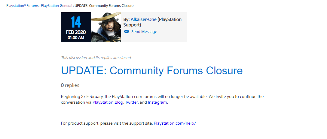 &quot;Осторожно, форумы PlayStation закрываются, cледующая остановка - «Пишите в соцсети»&quot;